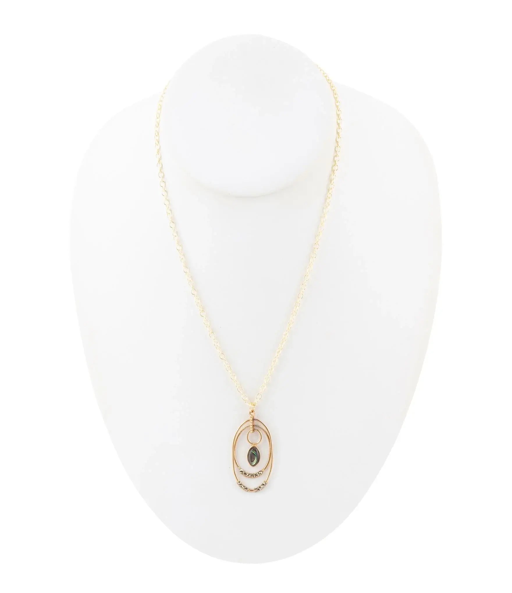 Henley Blue Abalone Golden Pendant Necklace - Barse Jewelry - Flyclothing LLC
