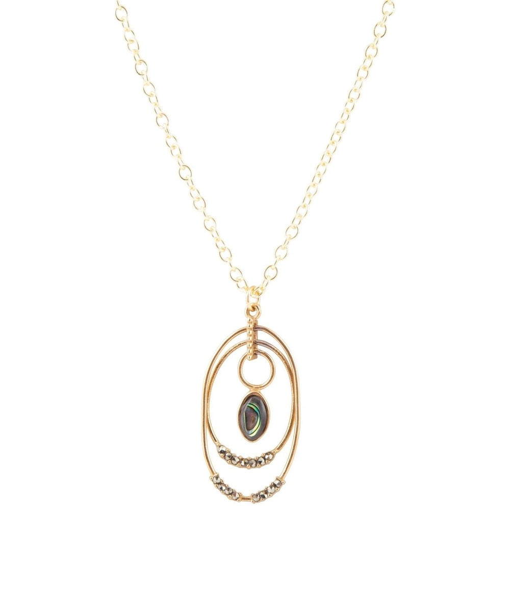 Henley Blue Abalone Golden Pendant Necklace - Barse Jewelry