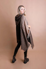 Herringbone Hooded Poncho - Boho Clothing and Accessories - Flyclothing LLC