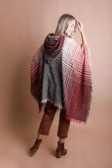 Herringbone Hooded Poncho - Boho Clothing and Accessories - Flyclothing LLC