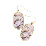 Hexagon Druzy Dangle Earrings - Madeline Love - Flyclothing LLC