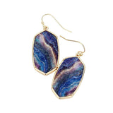 Hexagon Druzy Dangle Earrings - Madeline Love - Flyclothing LLC