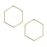 Bronze Hexagon Front Hoop Earrings