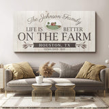 Life Is Better On The Farm Sign - Tailored Canvases - Flyclothing LLC