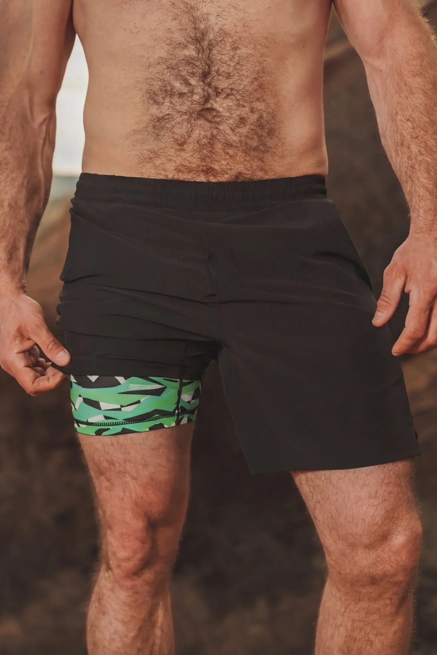 The Water Break | Black and Green Neon Ball Hammock® 5 Inch Athletic Shorts - Shinesty - Flyclothing LLC