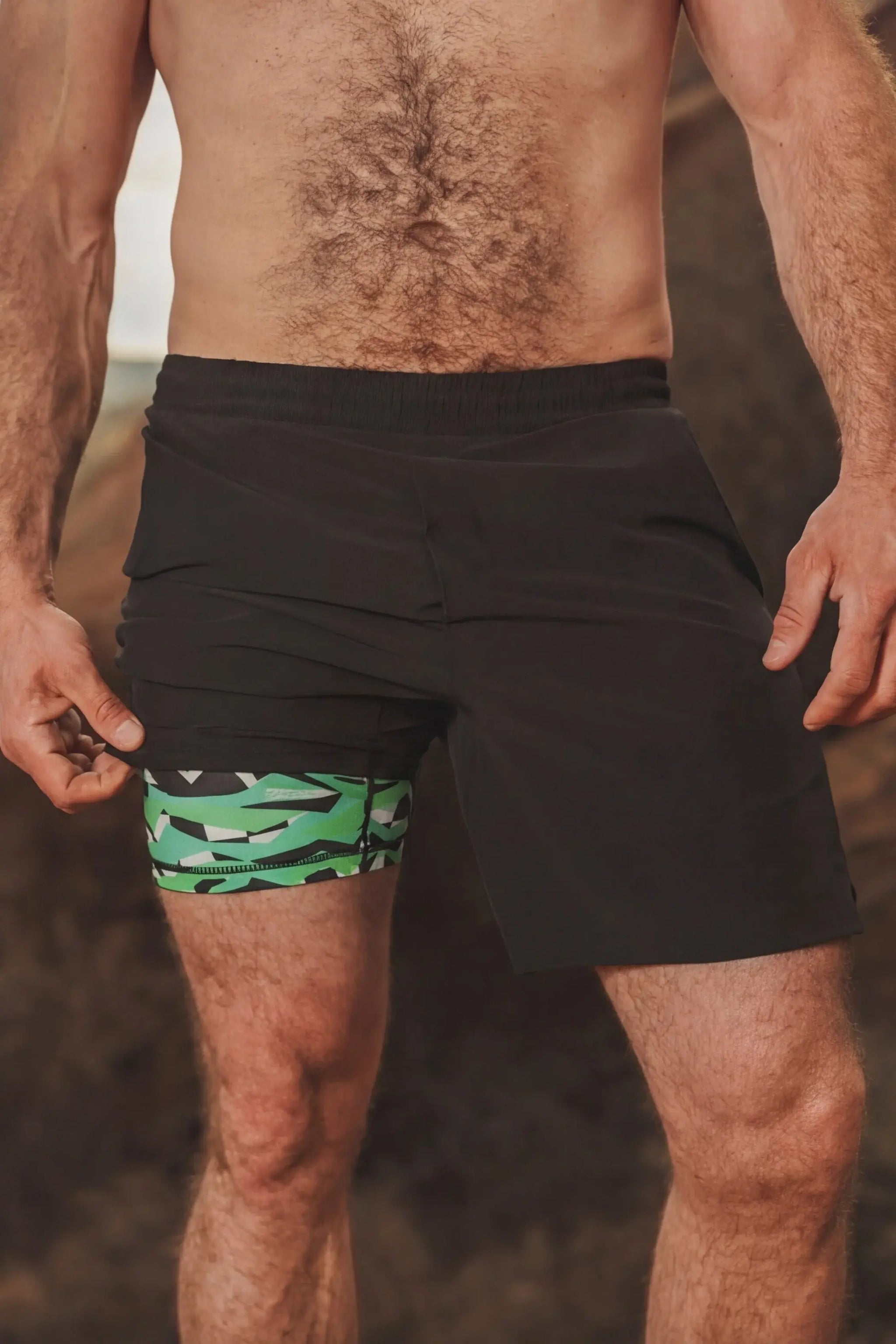 The Water Break | Black and Green Neon Ball Hammock® 5 Inch Athletic Shorts - Shinesty - Flyclothing LLC