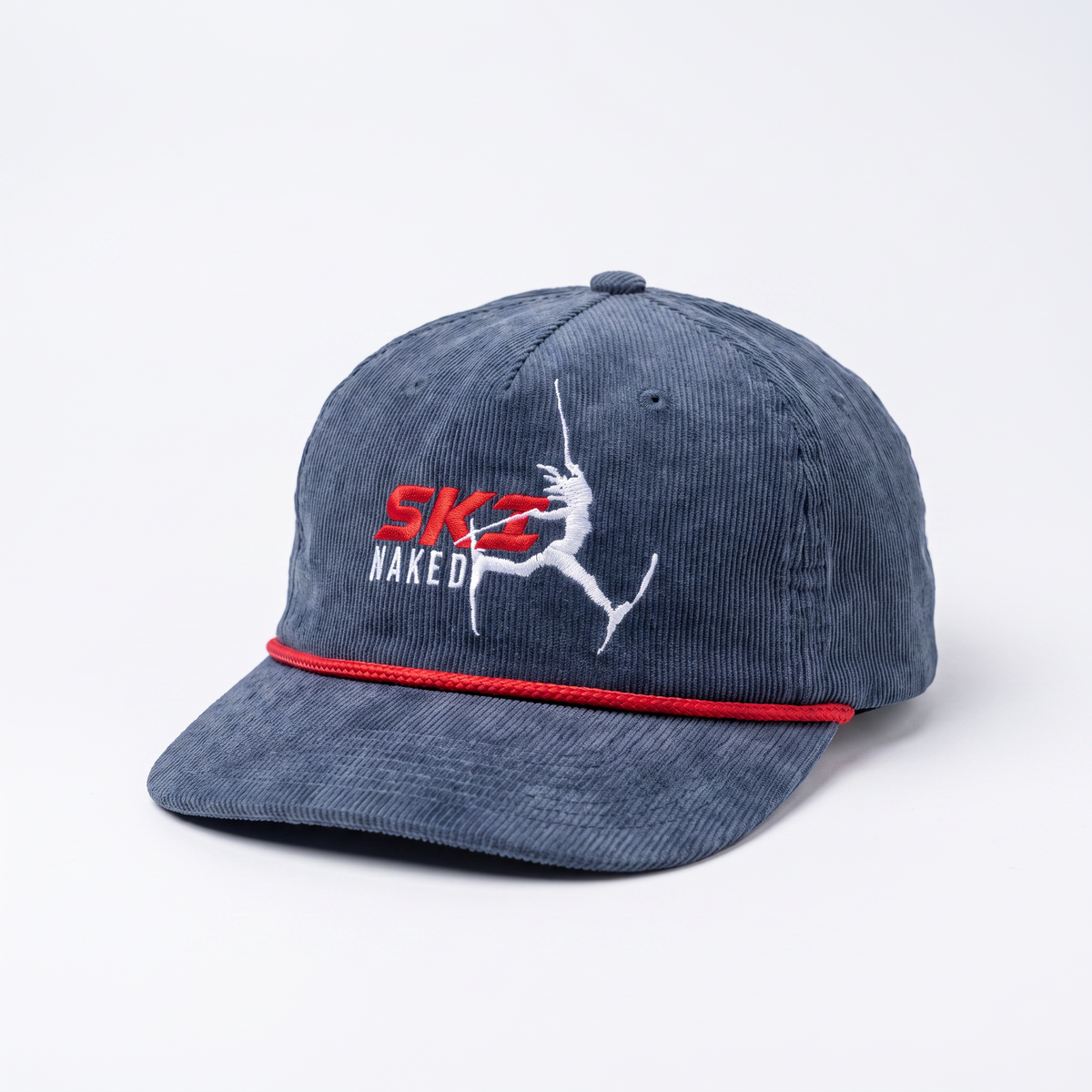 The Ski Naked | Skier 5-Panel Corduroy Snapback Hat
