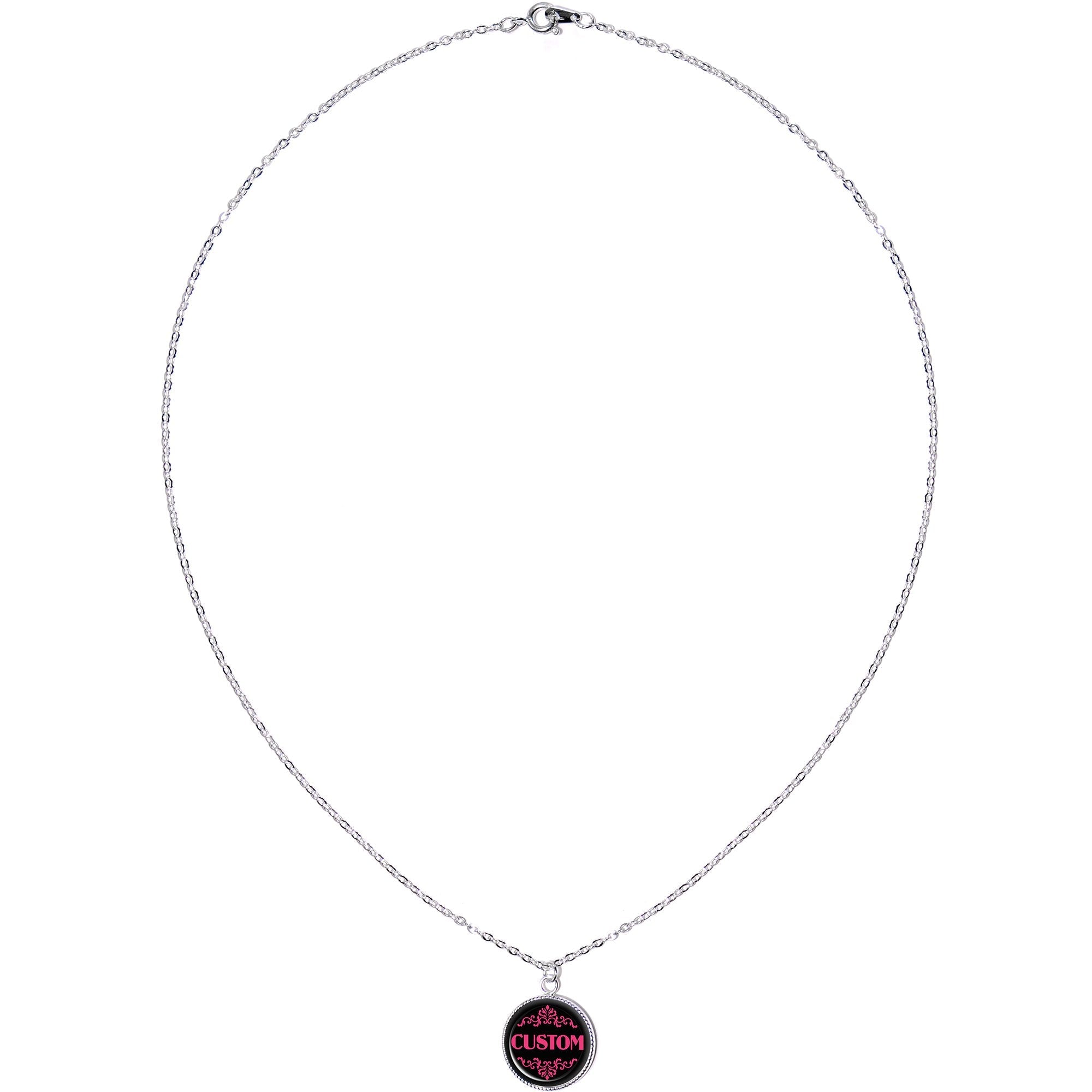 Custom Pink Personalized Name Silver Plated Chain Necklace - BodyCandy - Flyclothing LLC
