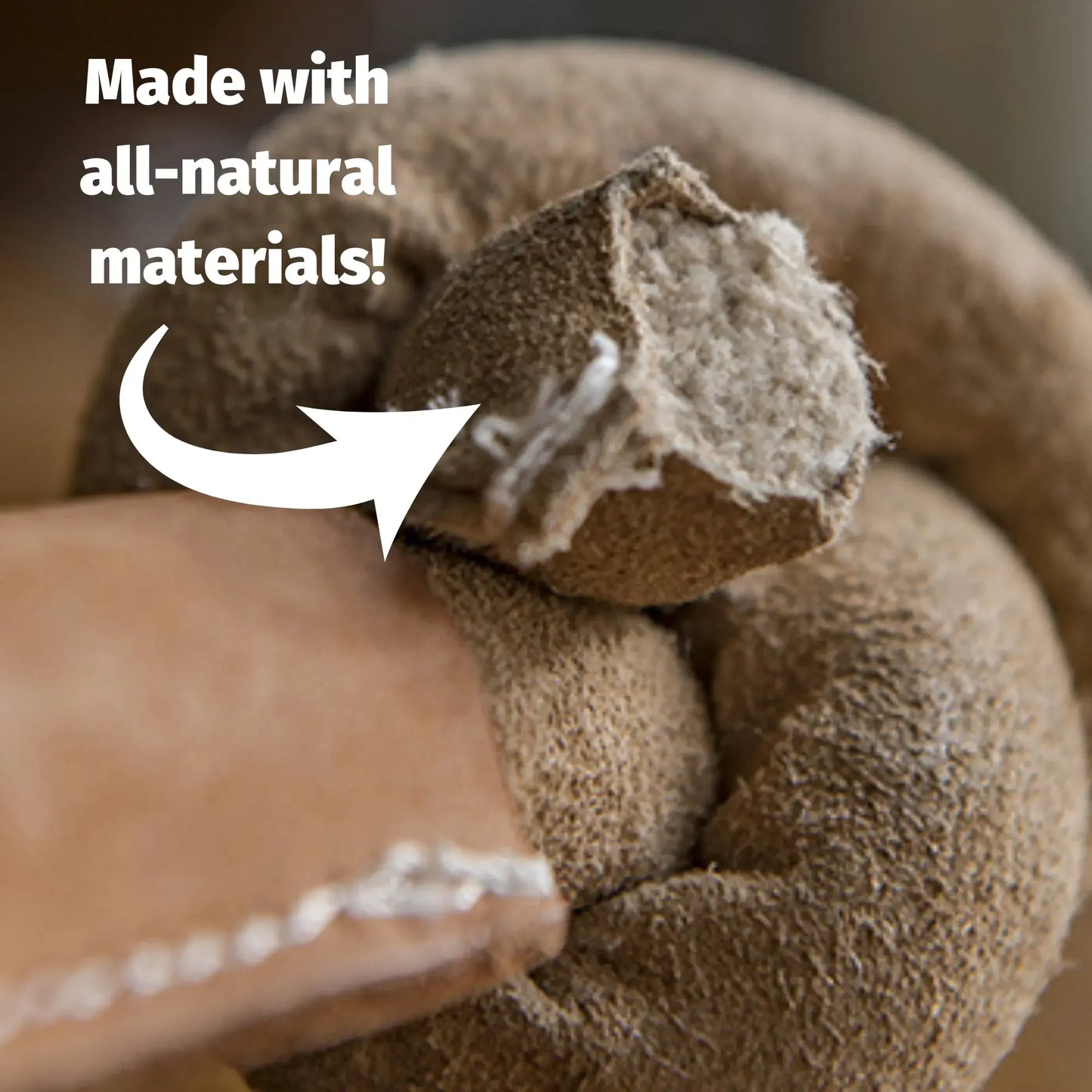 Huggle-Hide® Natural Leather Bone Dog Toy, 3 Pack - HuggleHounds - Flyclothing LLC