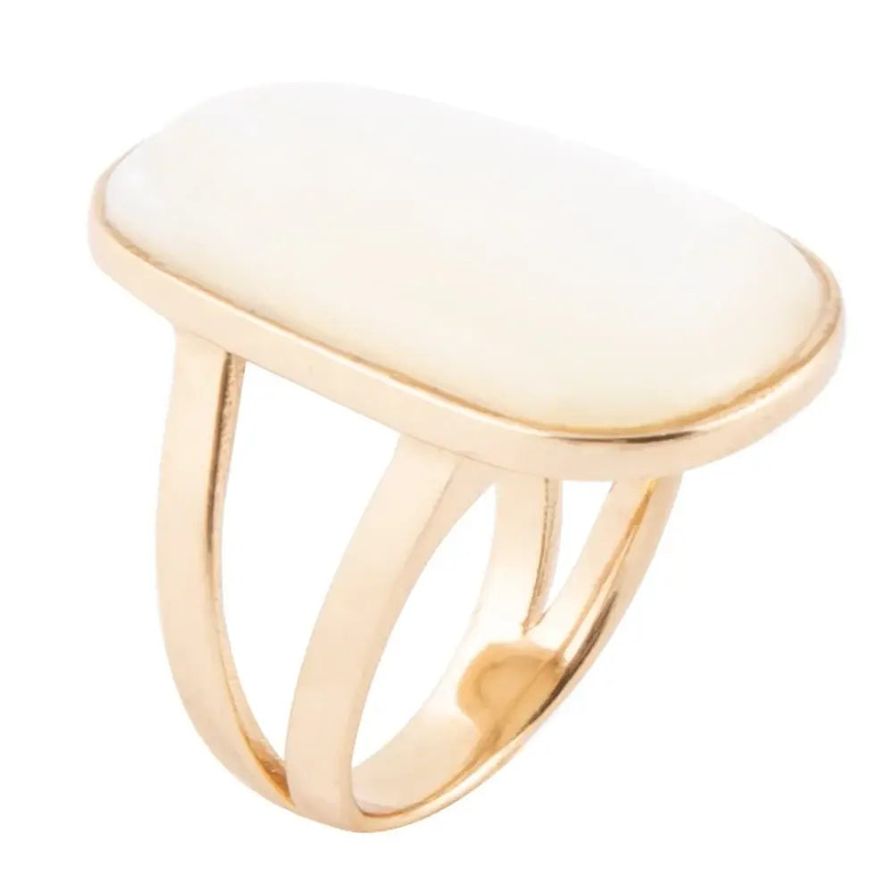 High Class White Mother of Pearl Golden Ring - Barse Jewelry - Flyclothing LLC