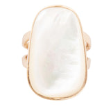 High Class White Mother of Pearl Golden Ring