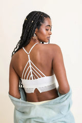 High Neck Crochet Trim Bralette - Boho Clothing and Accessories - Flyclothing LLC