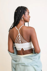 High Neck Crochet Trim Bralette - Boho Clothing and Accessories - Flyclothing LLC