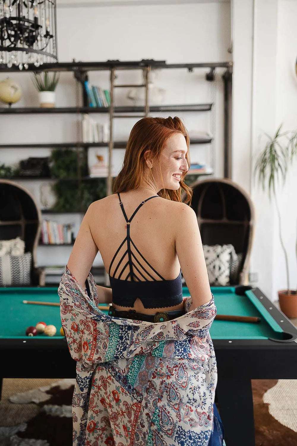 High Neck Crochet Trim Bralette - Boho Clothing and Accessories - Flyclothing LLC