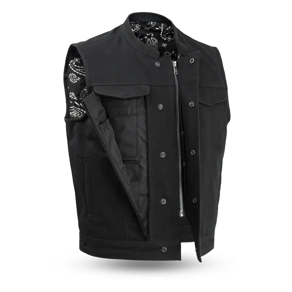 Highland V2 Men's Motorcycle Canvas Vest - First Manufacturing Company - Flyclothing LLC