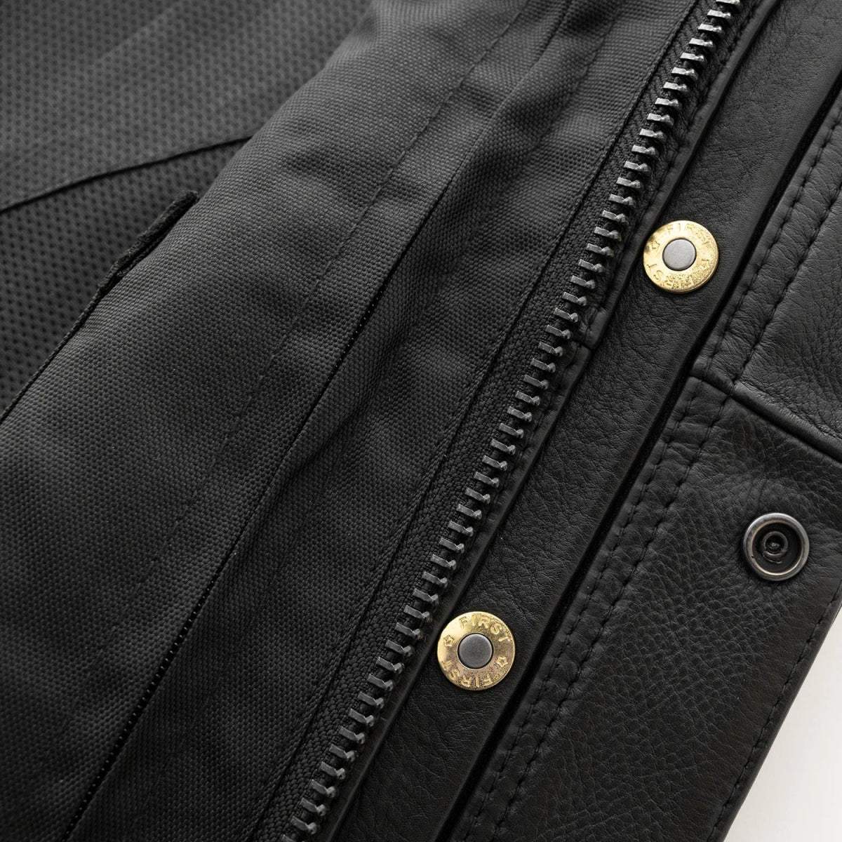 Highside Men's Motorcycle Leather Vest - First Manufacturing Company - Flyclothing LLC