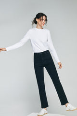 Two Shots High Rise Straight Crop Jeans HJ013 - Hey Joanie - Flyclothing LLC