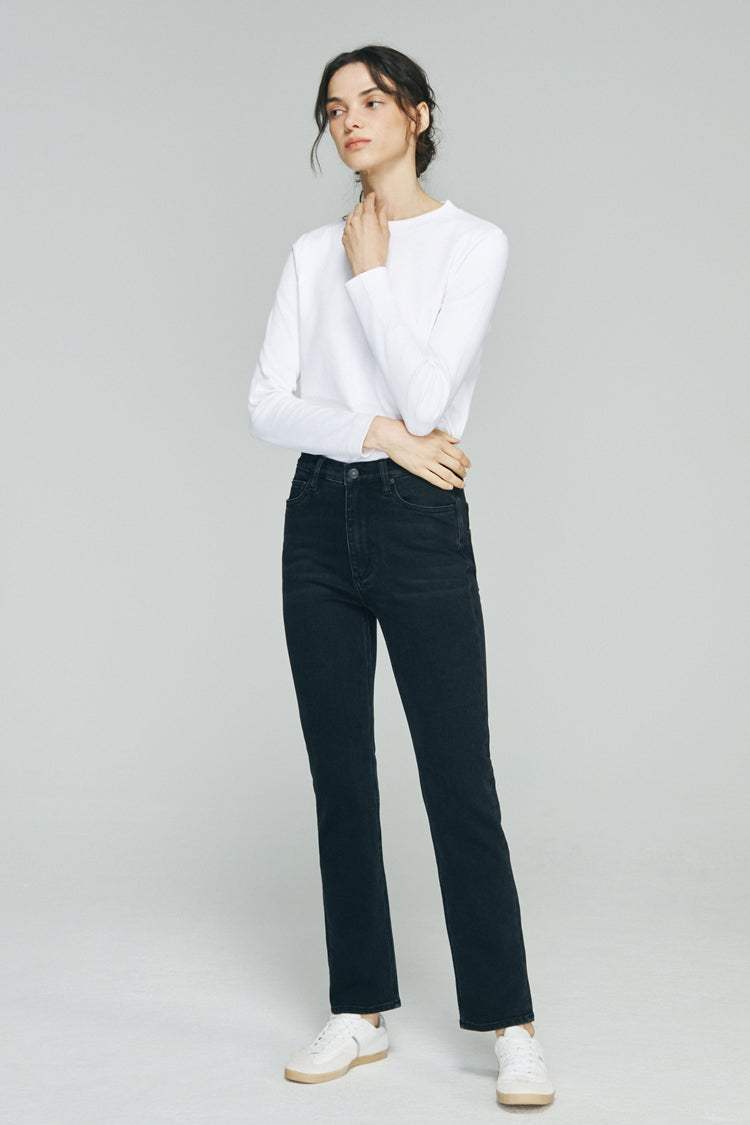 Two Shots High Rise Straight Crop Jeans HJ013 - Hey Joanie - Flyclothing LLC