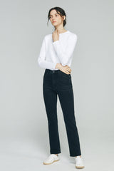 Two Shots High Rise Straight Crop Jeans HJ013 - Hey Joanie - Flyclothing LLC