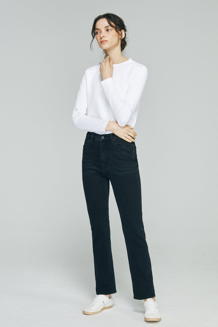Two Shots High Rise Straight Crop Jeans HJ013 - Hey Joanie - Flyclothing LLC