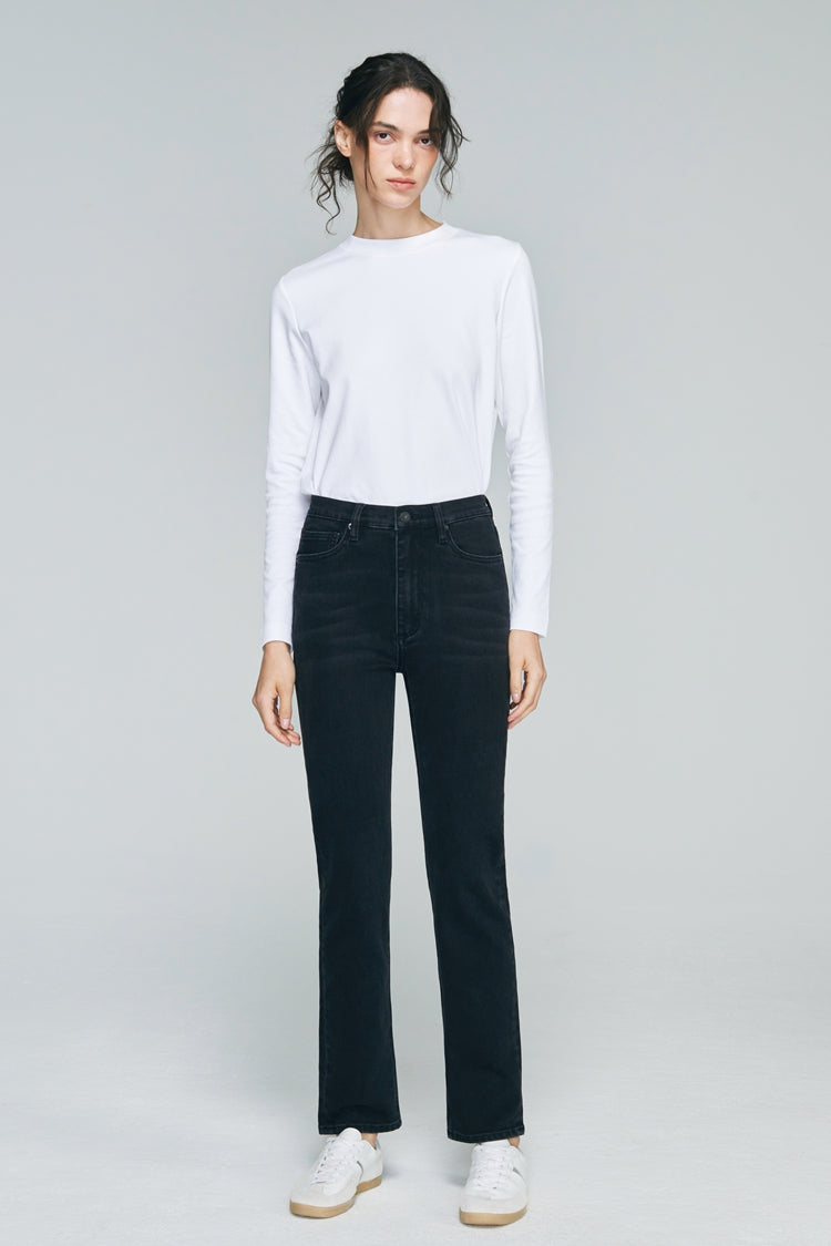 Two Shots High Rise Straight Crop Jeans HJ013 - Hey Joanie - Flyclothing LLC