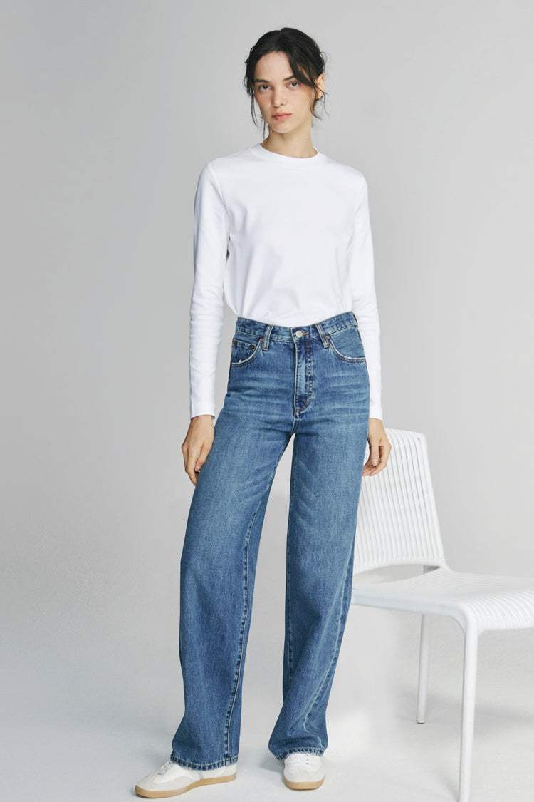 Coney Island Whitefish High Rise Wide Jeans HJ007 - Hey Joanie - Flyclothing LLC