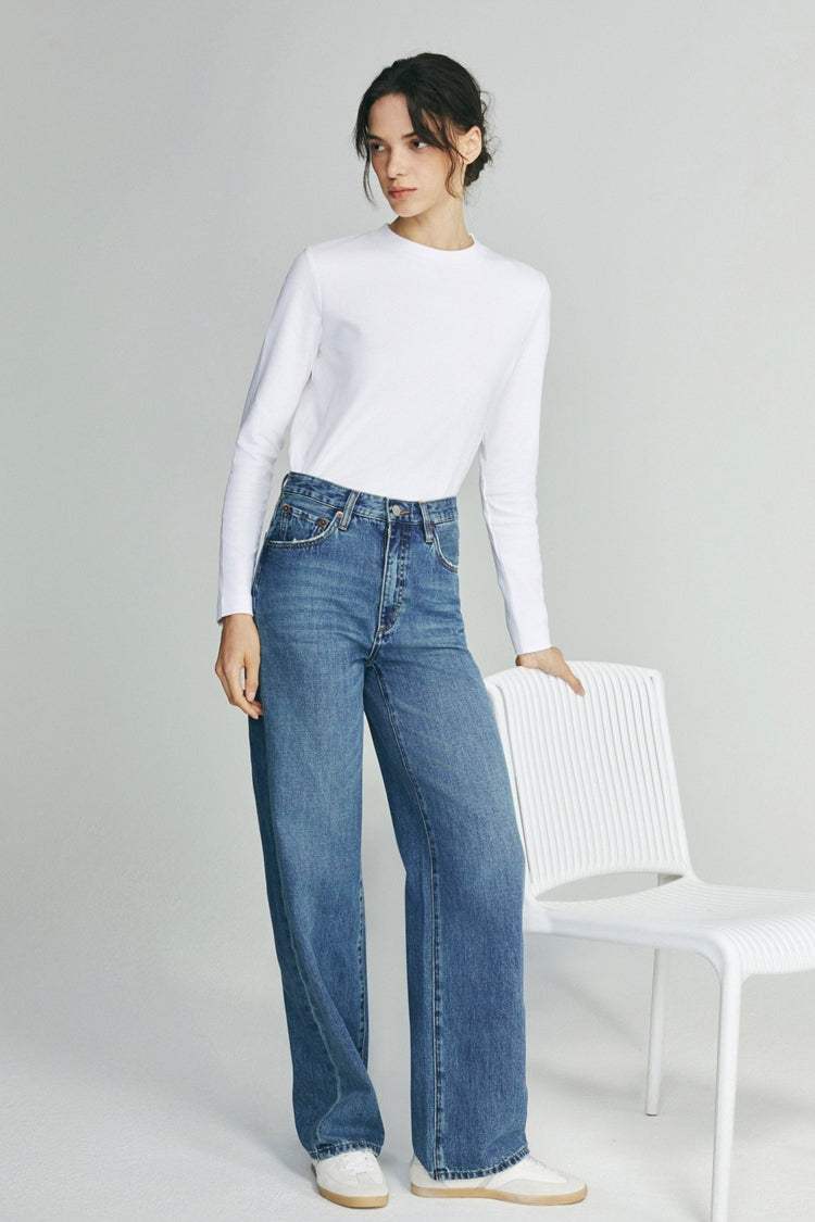 Coney Island Whitefish High Rise Wide Jeans HJ007 - Hey Joanie - Flyclothing LLC
