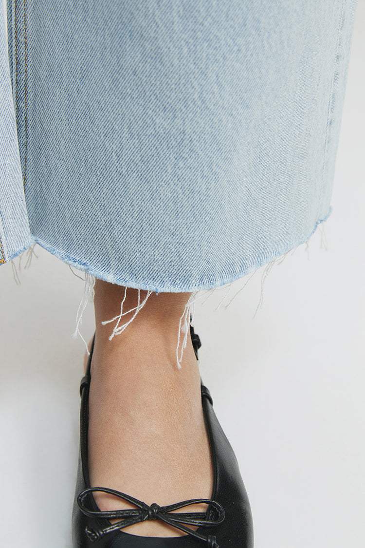 Moon Curve Raw Hem Crop Jeans HJ129 - Hey Joanie - Flyclothing LLC