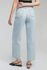Moon Curve Raw Hem Crop Jeans HJ129 - Hey Joanie - Flyclothing LLC