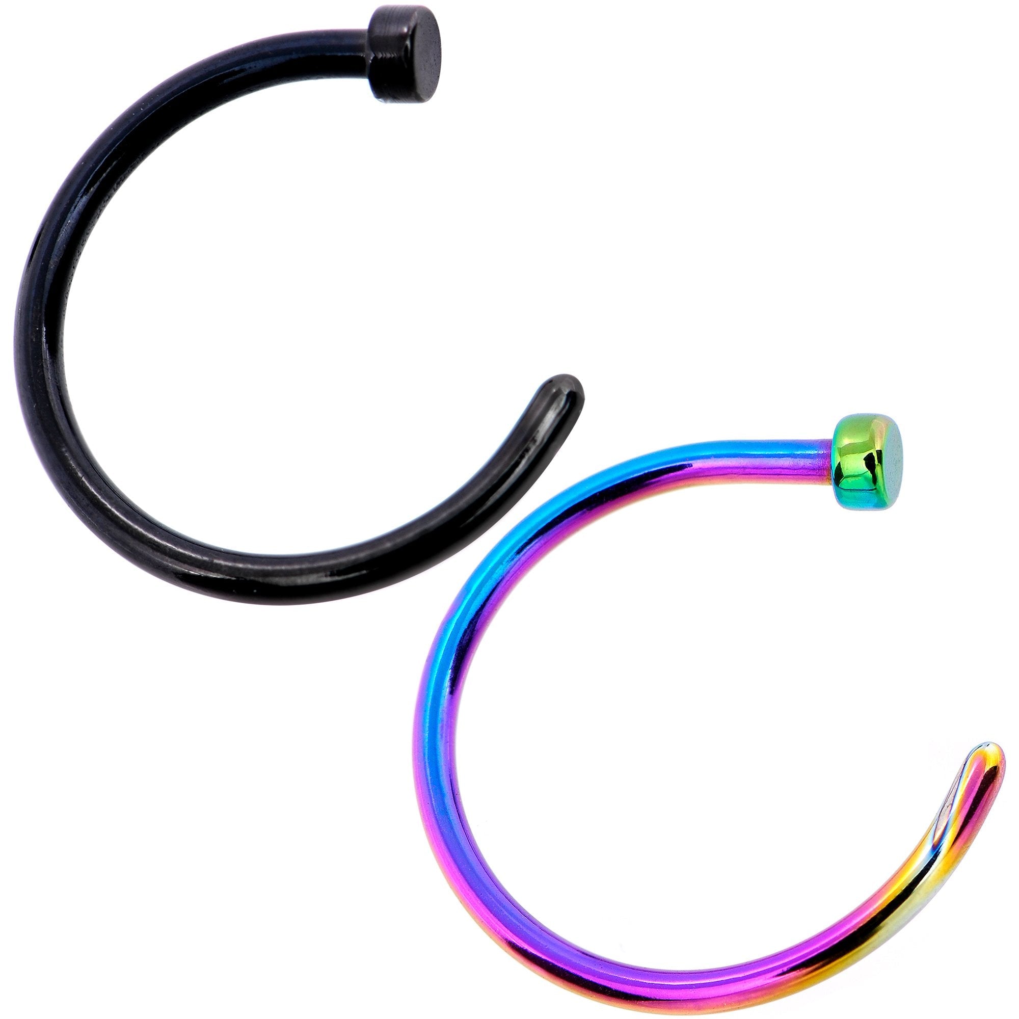 18G 3/8 Pack Set of 5 Assorted Stainless Steel Nose Hoop Rings - BodyCandy - Flyclothing LLC