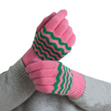 Holiday Chevron Pattern Smart Touch Winter Gloves - Madeline Love - Flyclothing LLC