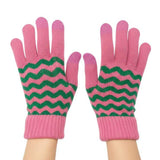 Holiday Chevron Pattern Smart Touch Winter Gloves - Madeline Love - Flyclothing LLC