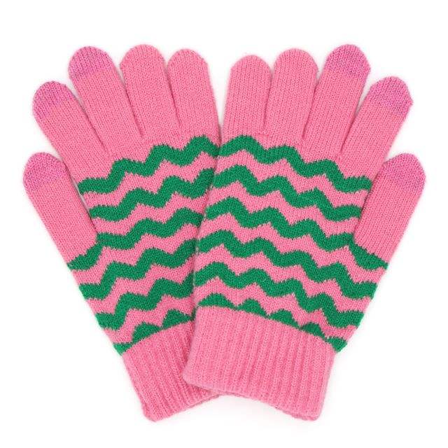 Holiday Chevron Pattern Smart Touch Winter Gloves - Madeline Love - Flyclothing LLC