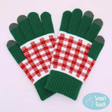 Holiday Plaid Pattern Smart Touch Winter Gloves - Madeline Love - Flyclothing LLC