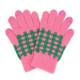 Holiday Plaid Pattern Smart Touch Winter Gloves - Madeline Love - Flyclothing LLC