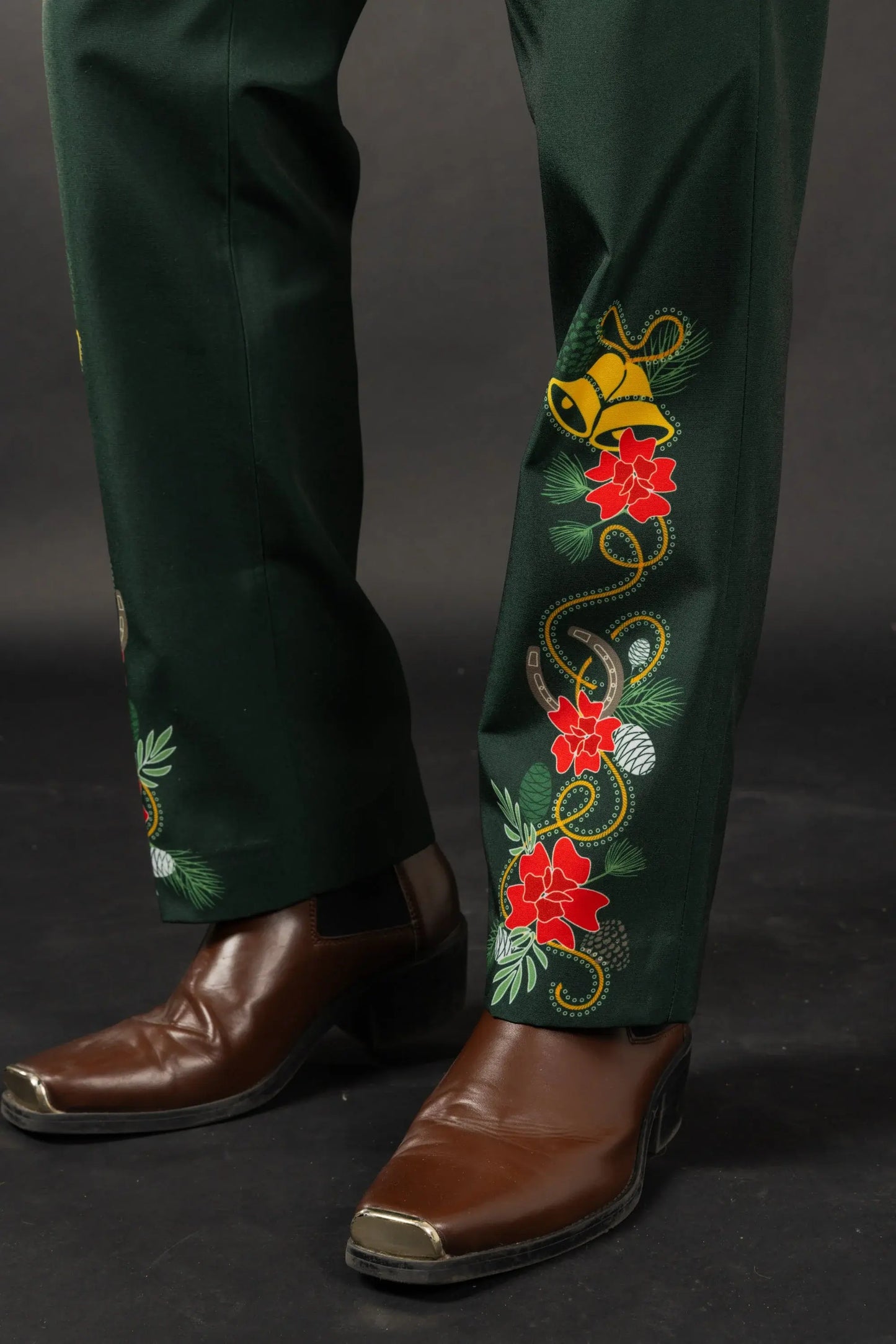 The Holiday Ham | Dark Green Holiday Placement Suit Pants - Shinesty - Flyclothing LLC