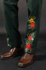 The Holiday Ham | Dark Green Holiday Placement Suit Pants - Shinesty - Flyclothing LLC