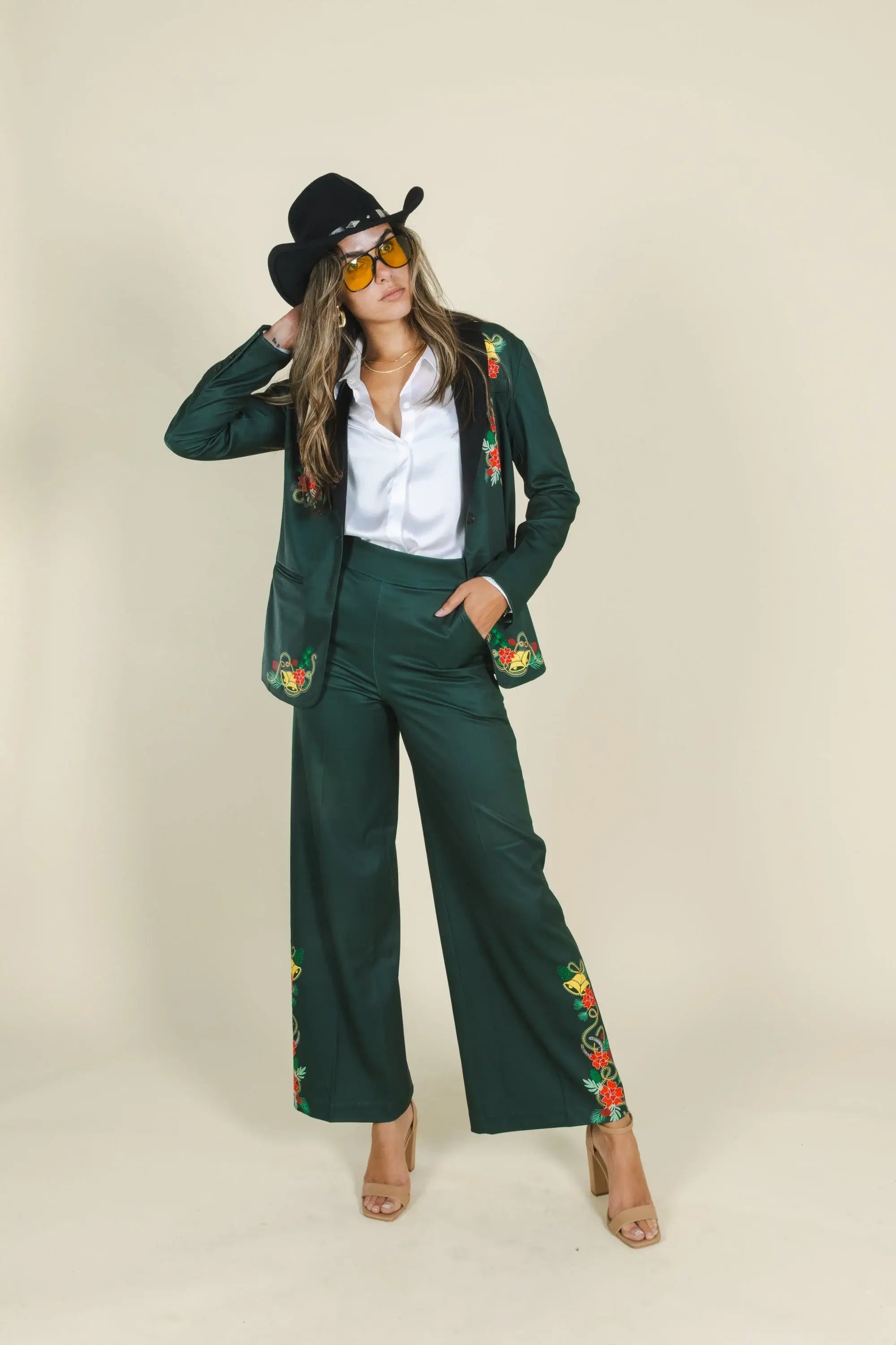 The Holiday Ham | Dark Green Holiday Placement Women's Suit - Shinesty - Flyclothing LLC