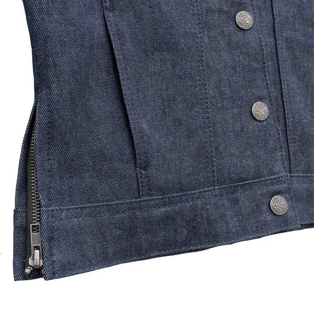 Holli - Motorcycle Denim/Leather Jacket - First Manufacturing Company - Flyclothing LLC