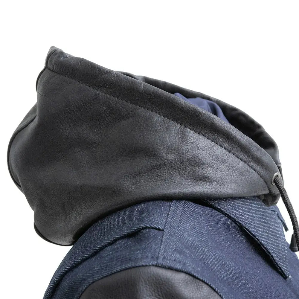Holli - Motorcycle Denim/Leather Jacket - First Manufacturing Company - Flyclothing LLC