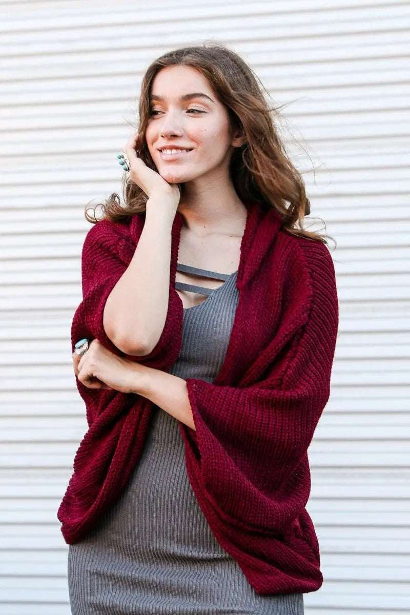 Hooded Rib Knit Cardigan - Boho Clothing and Accessories - Flyclothing LLC