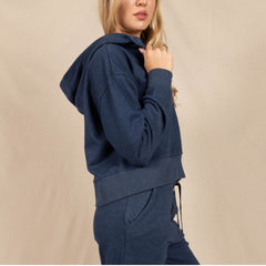 The Big Blue | Navy Goldilocks™ Women’s Half Zip Lounge Hoodie - Shinesty