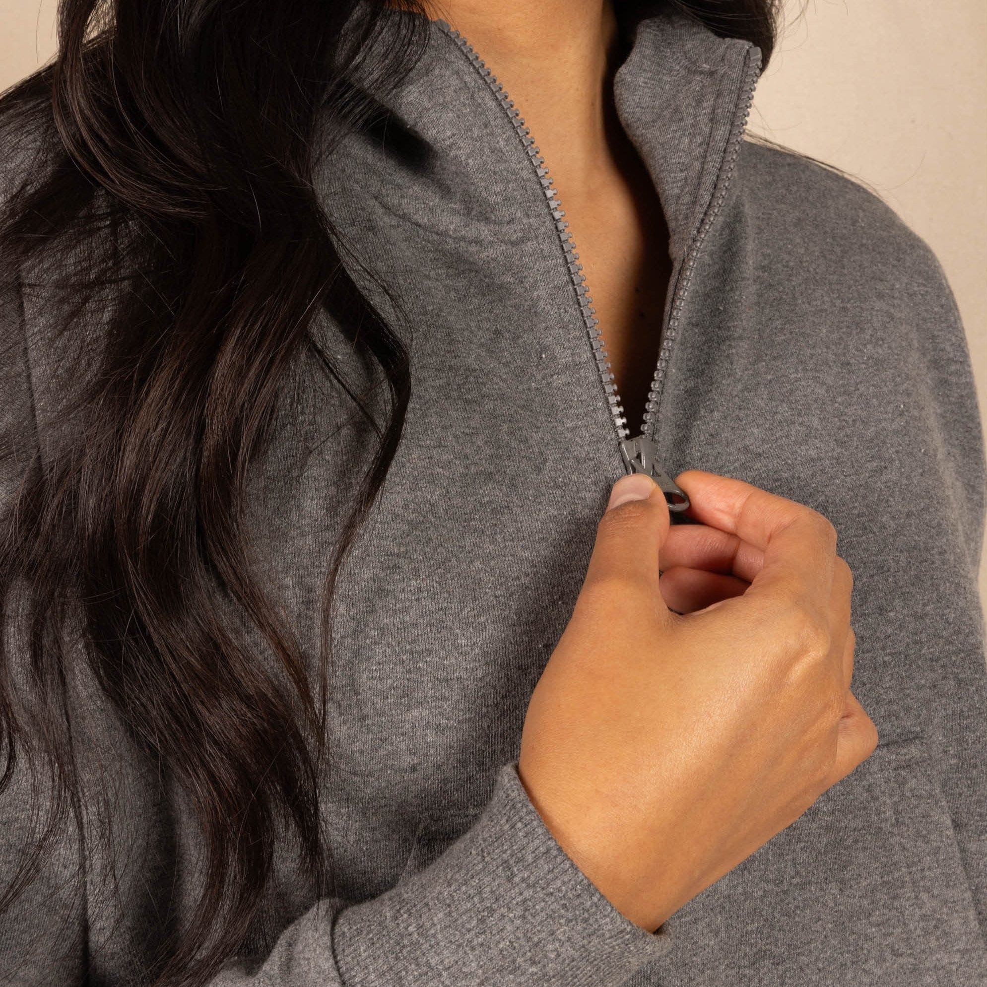 The Seattle Skyline | Grey Goldilocks™ Women’s Half Zip Lounge Hoodie - Shinesty