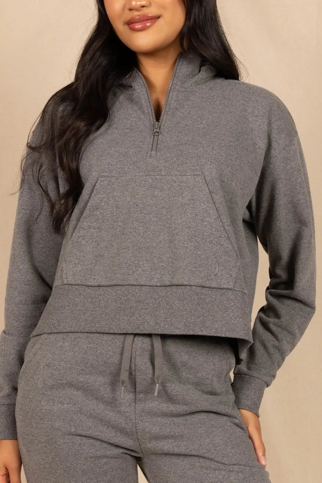The Seattle Skyline | Grey Goldilocks™ Women’s Half Zip Lounge Hoodie - Shinesty - Flyclothing LLC