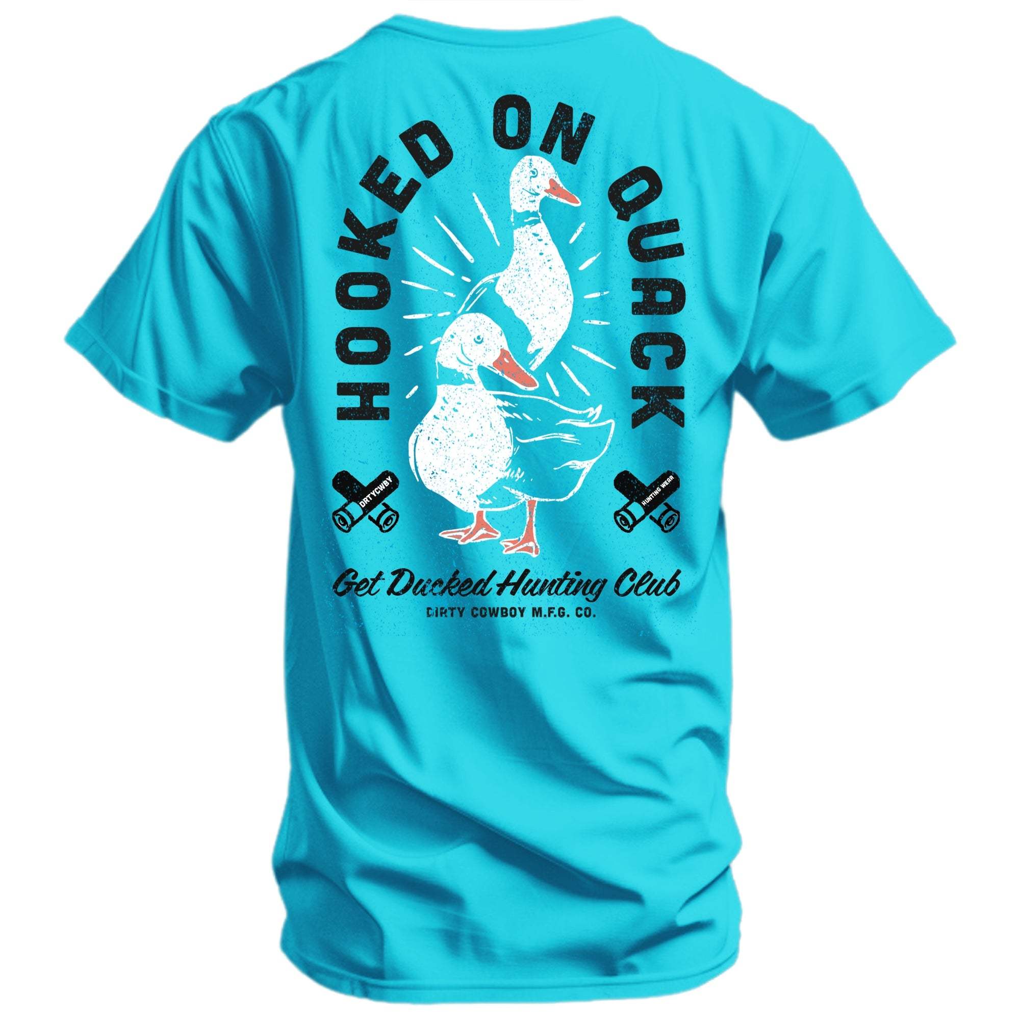 Hooked On Quack Duck Hunting Club Men's T-Shirt - DIRTY COWBOY USA - Flyclothing LLC