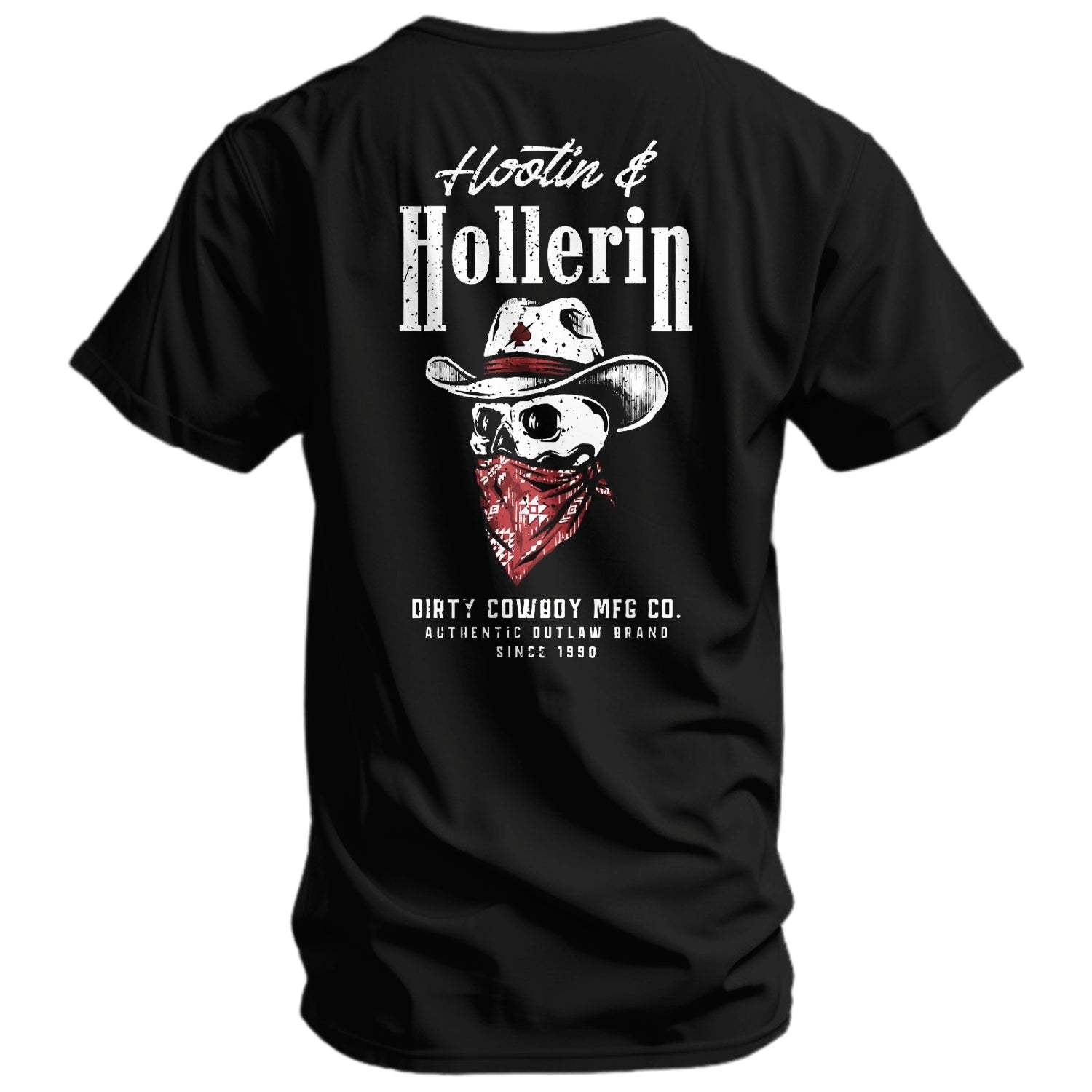 Hootin' And Hollern' Cowboy Skull Men's T-Shirt - DIRTY COWBOY USA - Flyclothing LLC