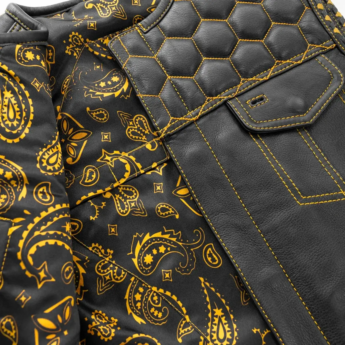 Hornet Men's Club Style Leather Vest - First Manufacturing Company - Flyclothing LLC