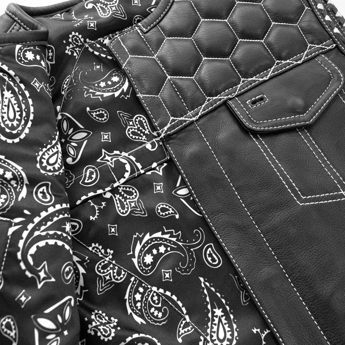 Hornet Men's Club Style Leather Vest - First Manufacturing Company - Flyclothing LLC