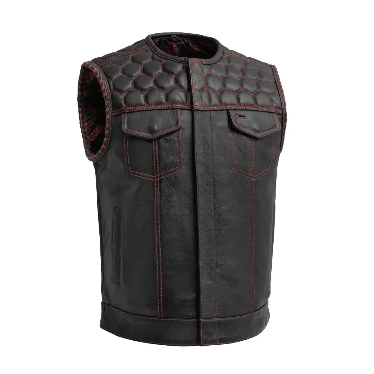 Hornet Men's Club Style Leather Vest - First Manufacturing Company - Flyclothing LLC
