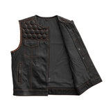 Hornet Perforated Men's Club Style Leather Vest - First Manufacturing Company - Flyclothing LLC